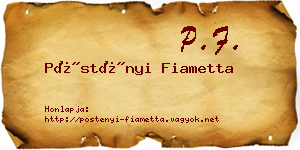 Pöstényi Fiametta névjegykártya
